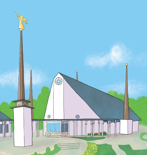 Illustration of the Stockholm Sweden Temple.