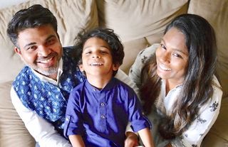 Shyam, seine Frau Radhika und ihr Sohn