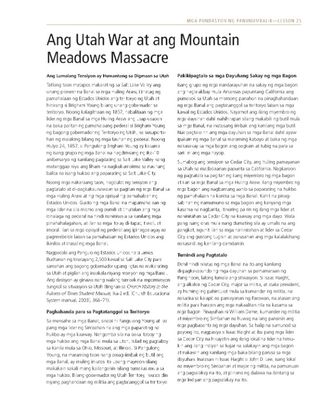 handout, Utah War and the Mountain Meadows Massacre