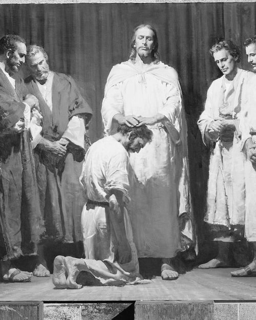 Jesus bestowing priesthood