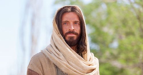 Jesus kneels beside Martha who is grieving. Outtakes include Jesus standing with a crowd standing behind him, and just photos of Martha.