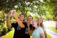 group of youth taking a picture