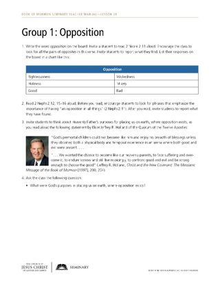 handout, group 1: opposition