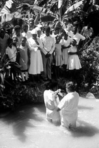 First baptisms in Haiti