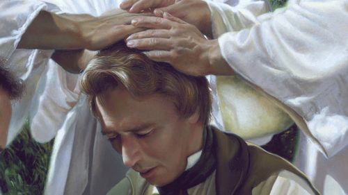 Joseph Smith receiving the Melchizedek Priesthood