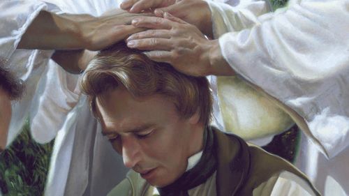 Joseph Smith recebe o Sacerdócio de Melquisedeque