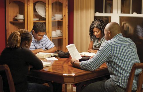 family at table