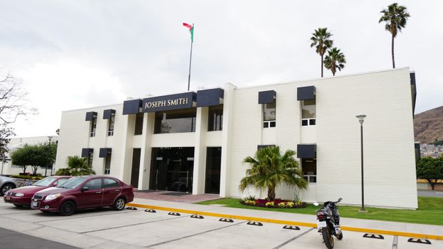 Photos of working and eating areas inside the Mexico Missionary Training Center