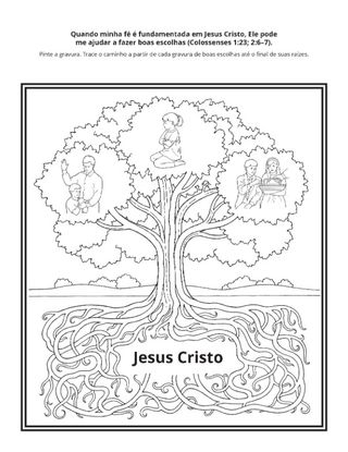 página de atividade: quando minha fé é fundamentada em Jesus Cristo