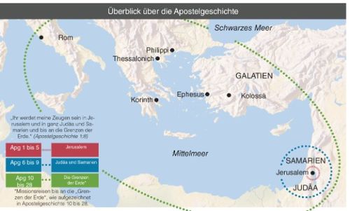 map, Overview of the Acts of the Apostles