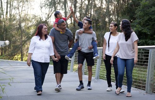 family walking together