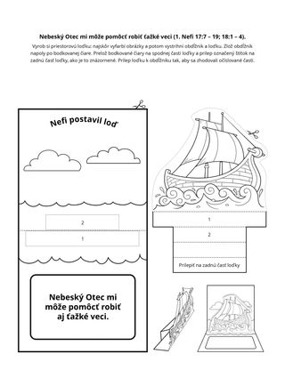 stránka s aktivitami: Nebeský Otec mi pomôže robiť náročné veci