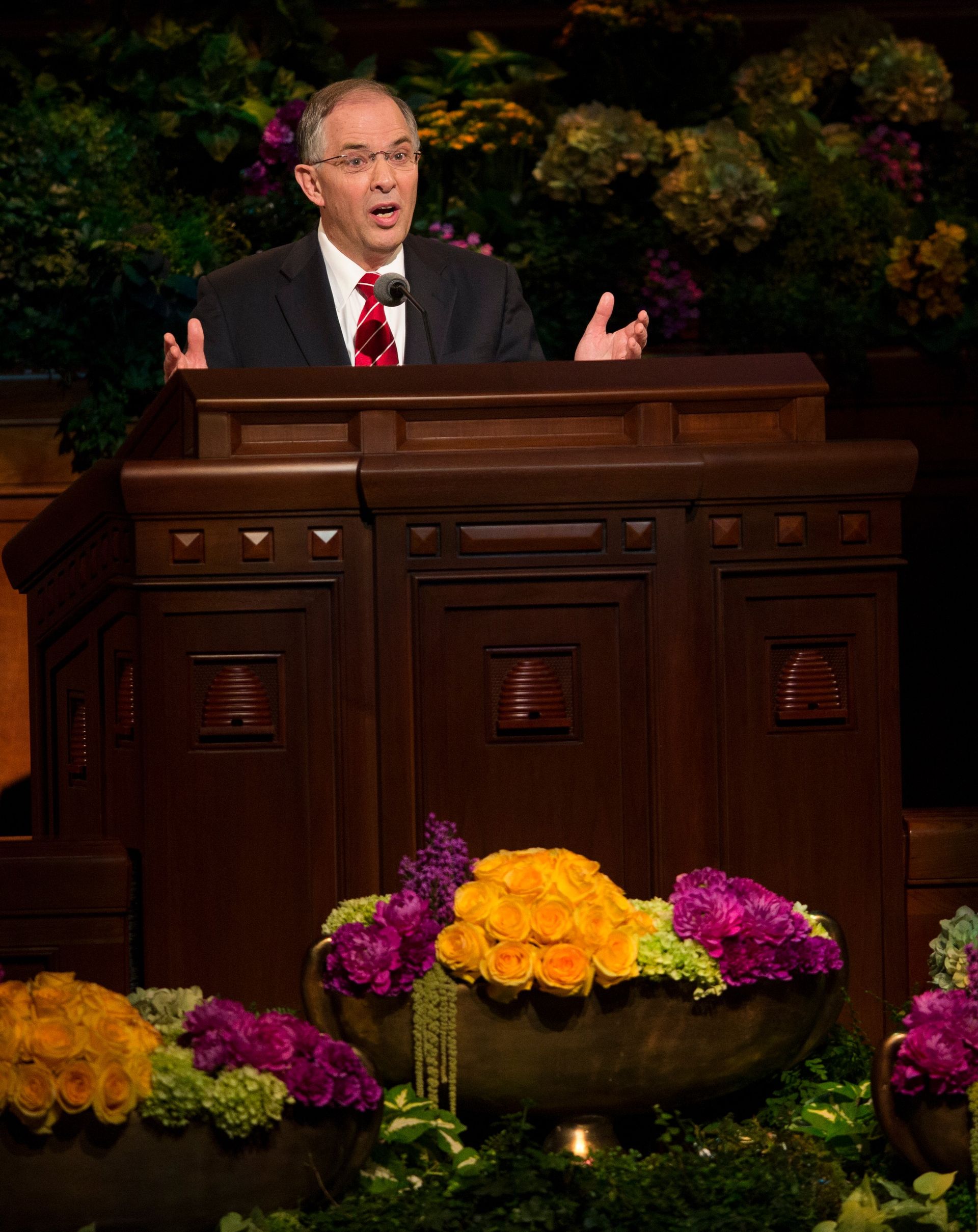 Neil L. Andersen speaking to the congregation during a session of general conference.