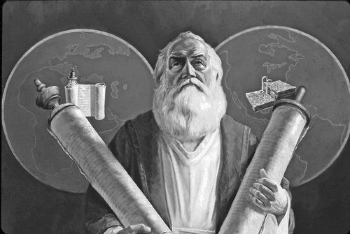 Ezekiel holding scrolls