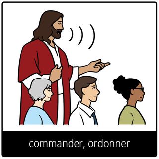 Pictogramme de l’Évangile pour « commander, ordonner »