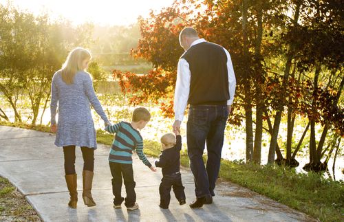 family walking together