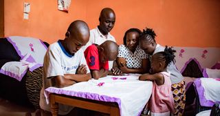 a family praying together