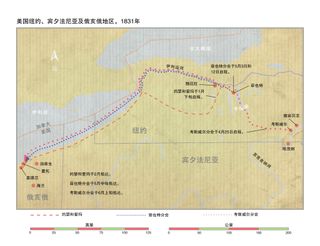 纽约宾夕法尼亚州至俄亥俄州路线图