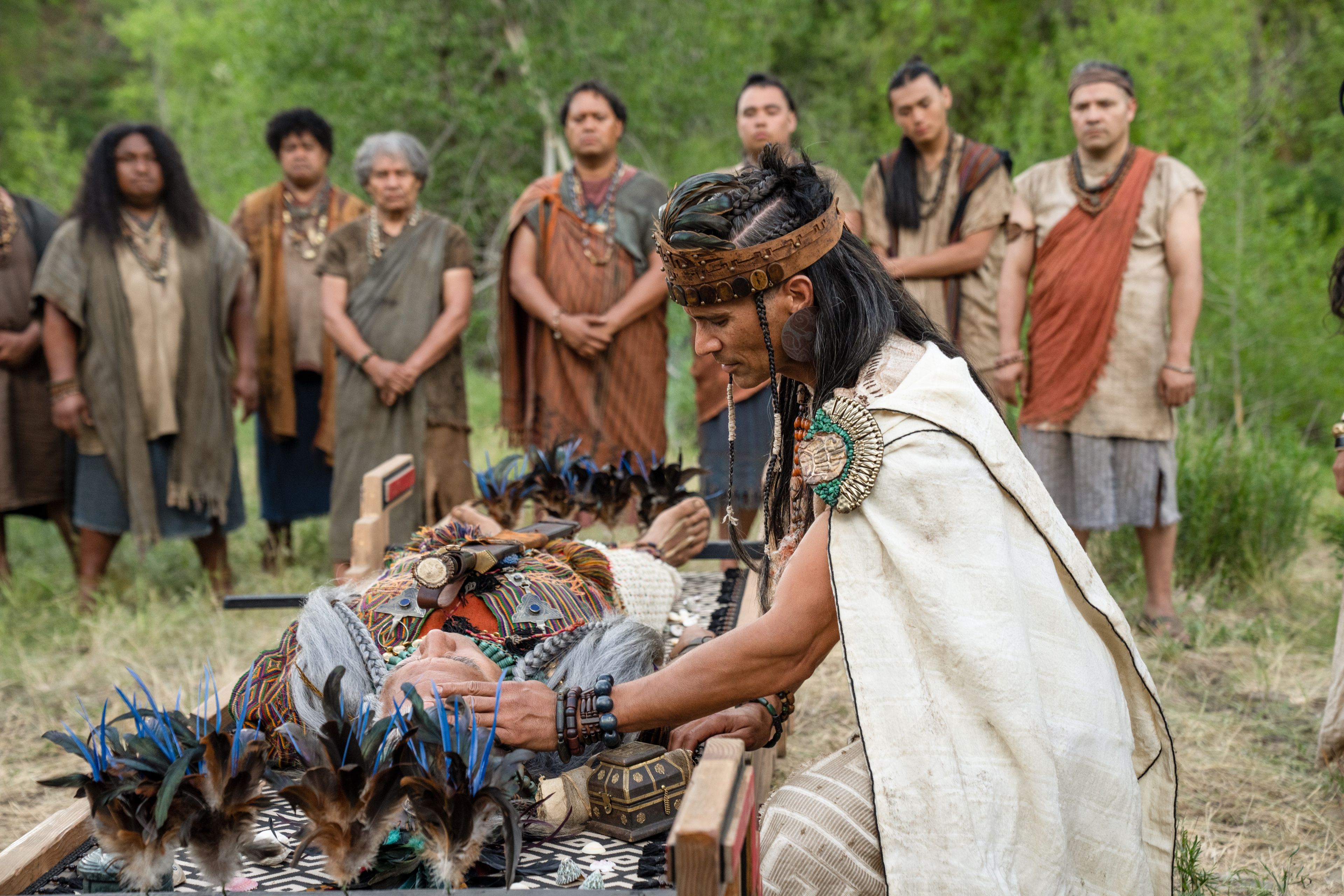 The people of Anti-Nephi-Lehi gather together to mourn the death of their king.