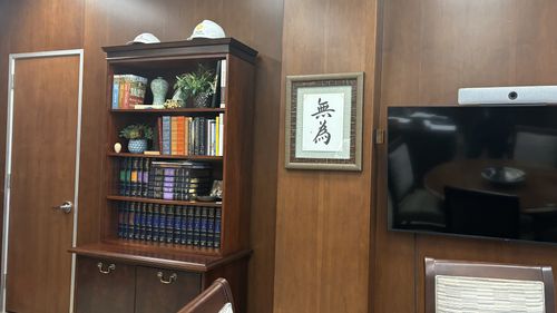 Japanese characters in Bishop Budge’s office.