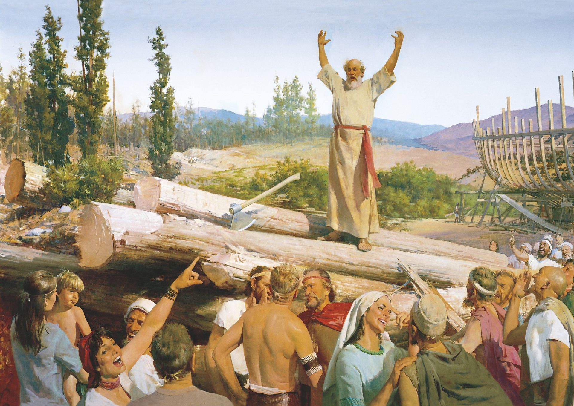 Building the Ark (Noah's Preaching Scorned), by Harry Anderson