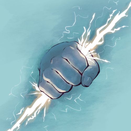hand holding lightning