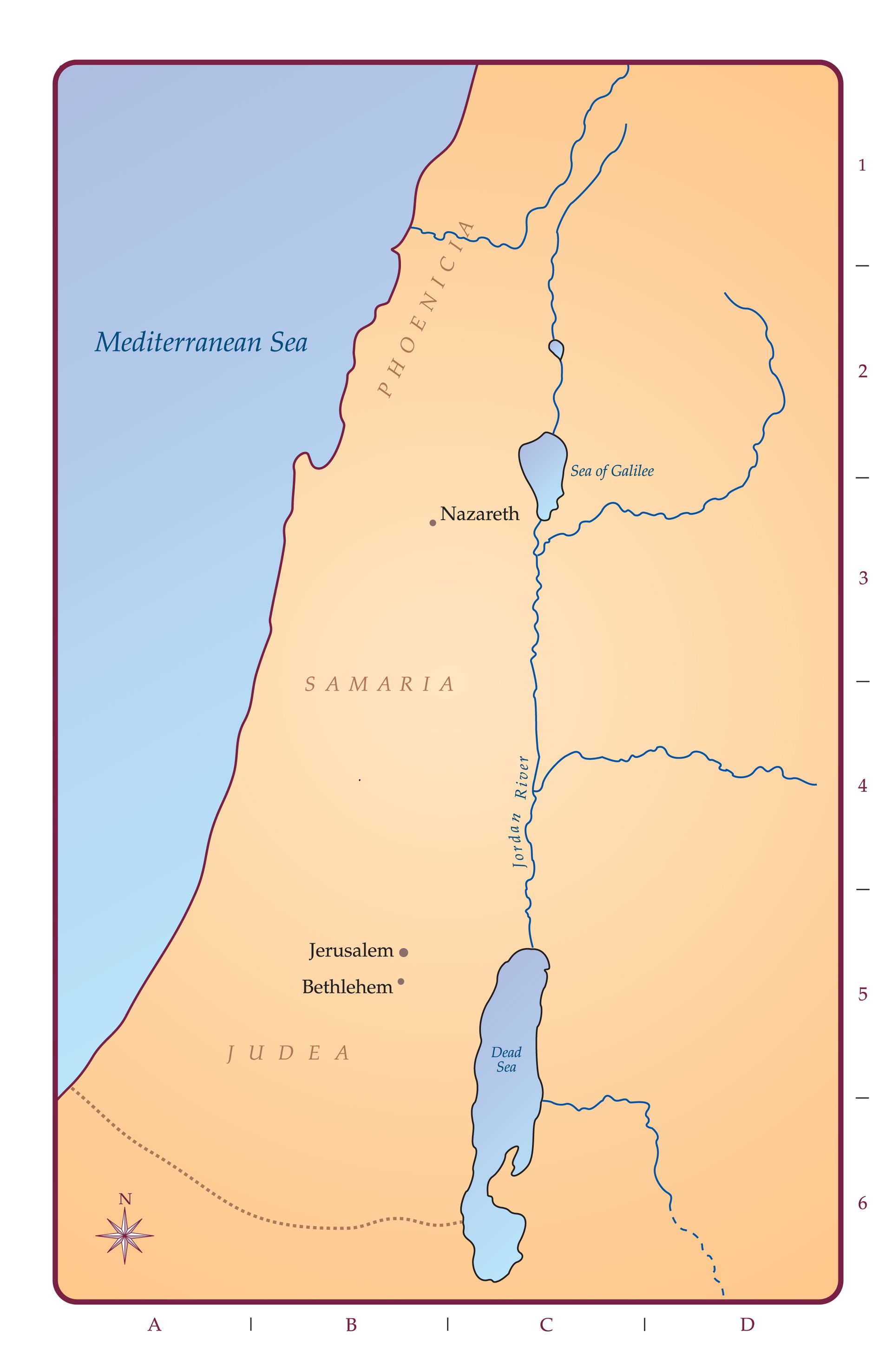 Map of the Holy Land; Primary manual 7-22