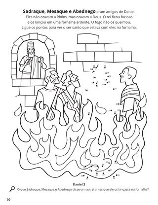 Shadrach, Meshach, and Abed-nego coloring page