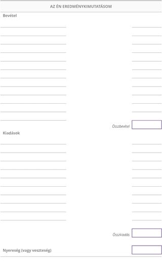 Üres nyomtatvány: Az én eredménykimutatásom