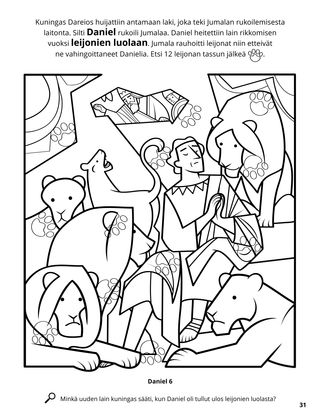 Daniel and the Lions’ Den coloring page