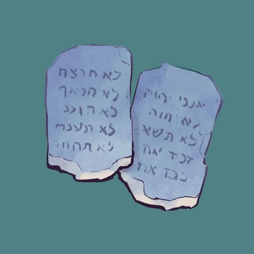 tablets with Ten Commandments