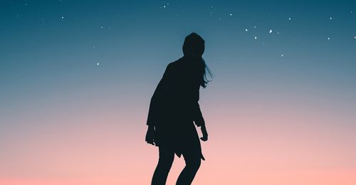 silhouette of girl