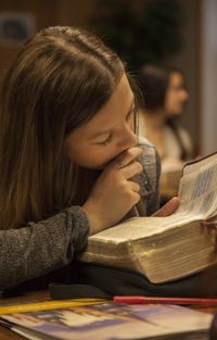 woman reading scriptures