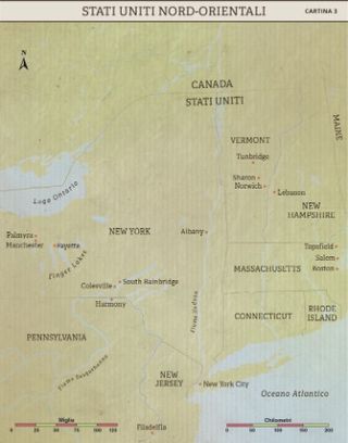 cartina degli Stati Uniti nord-orientali