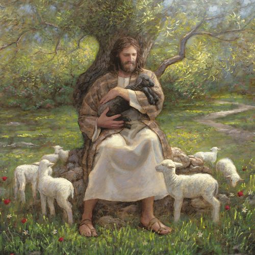 Christ with sheep