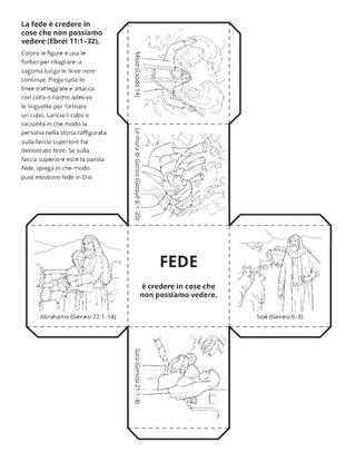 pagina delle attività: fede è credere in cose che non possiamo vedere