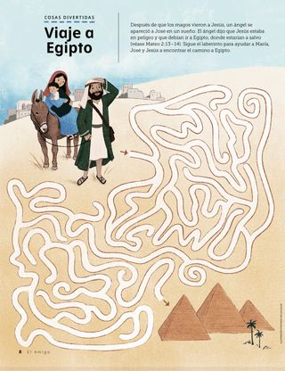 Page from the January 2023 Friend Magazine. FUNSTUFF: Journey to Egypt
