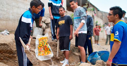 young people performing service