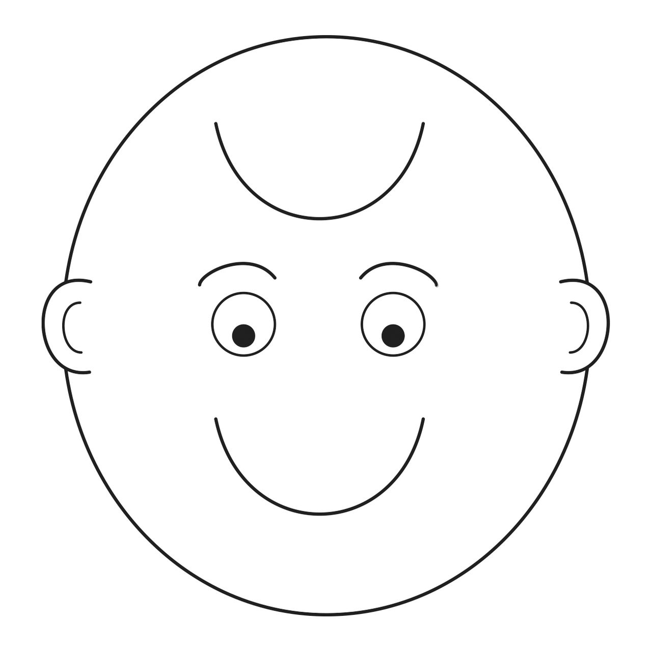 An illustration of a smiling/frowning face from the nursery manual Behold Your Little Ones (2008), page 83.