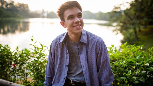 young man smiling