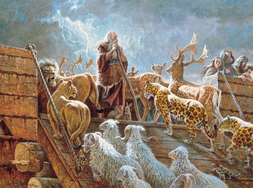 Noé y el arca con los animales (el Señor cumplió todas Sus palabras)