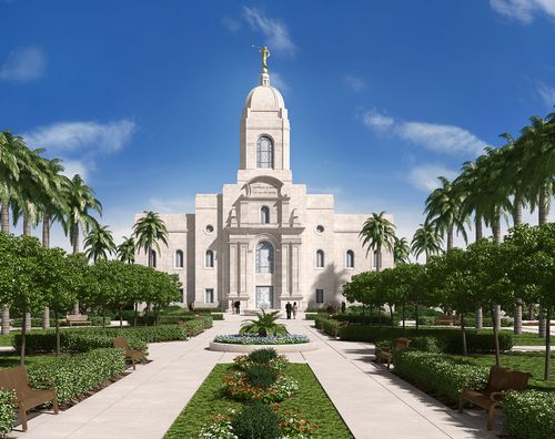 A daytime picture of the Arequipa Peru Temple and grounds.