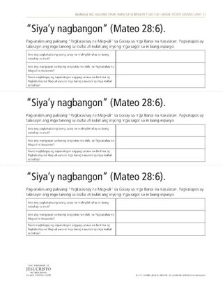 handout, Siya’y nagbangon