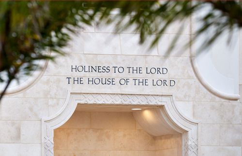 words on outside of Durban South Africa Temple