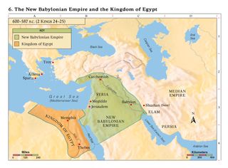 map of the new Babylonian Empire and the Kingdom of Egypt