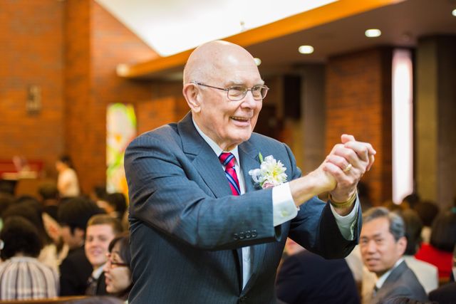 Dallin H. Oaks at the Japan nationwide member devotional in May 2017.