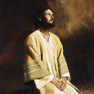 Listening (aka. Jesus kneeling in prayer and meditation)