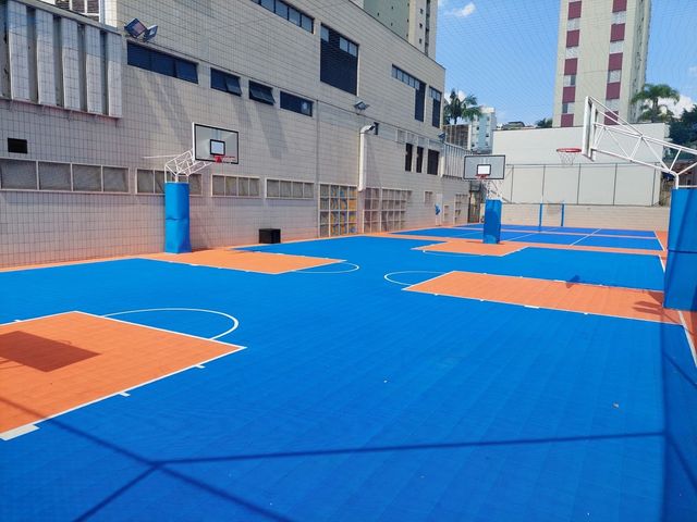 Basketball courts located inside the grounds of the Missionary Training Center in Brazil.