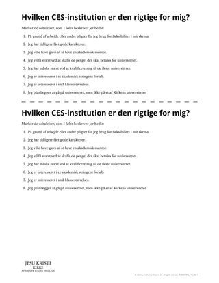 Hvilken CES-institution er den rigtige for mig?