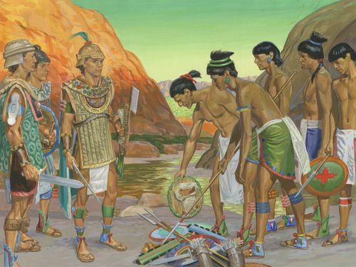 Lamanites giving up weapons